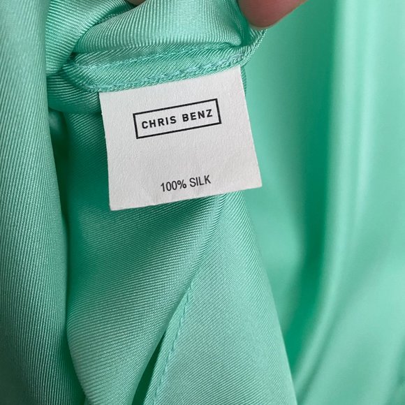 Chris Benz Turquoise Silk Tunic, size 8US - Picture 8 of 10